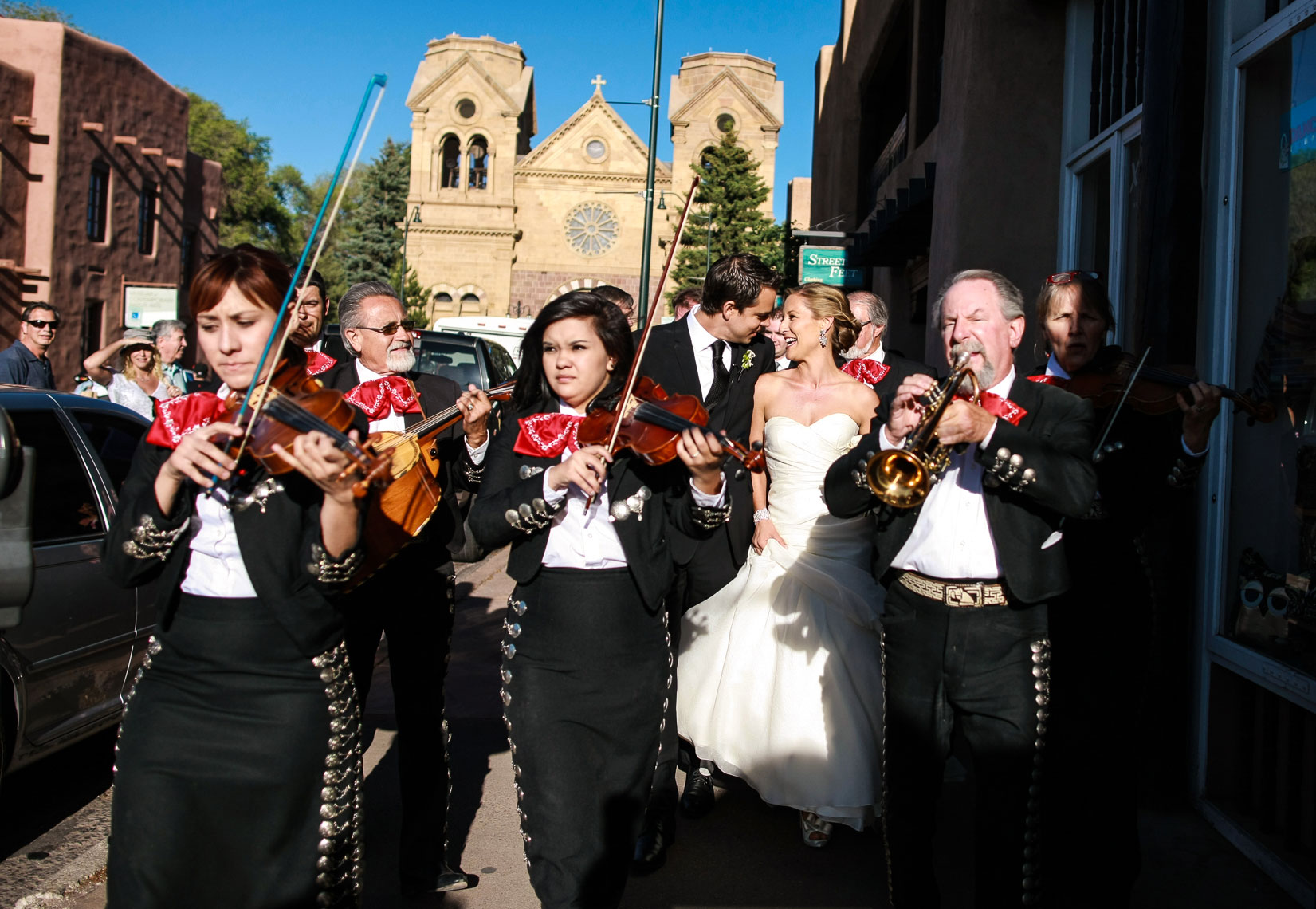 Santa Fe Mariachi  wedding procession 