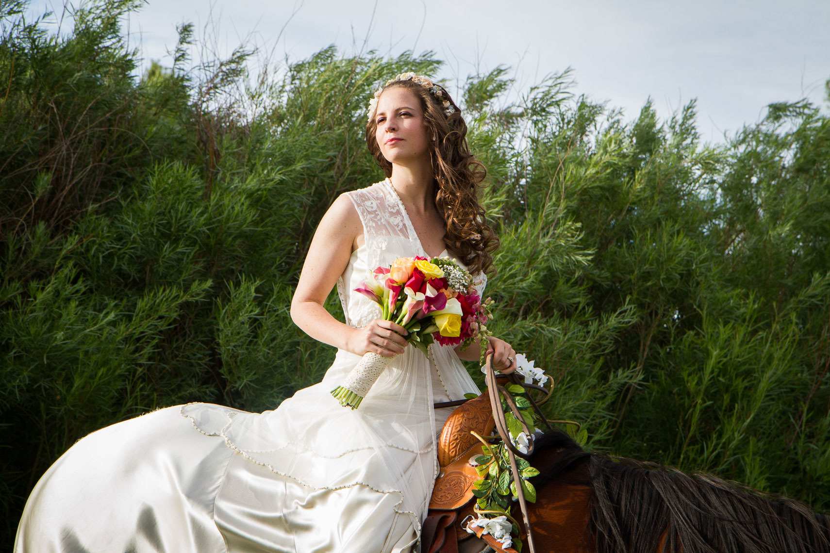 Bride on horseback